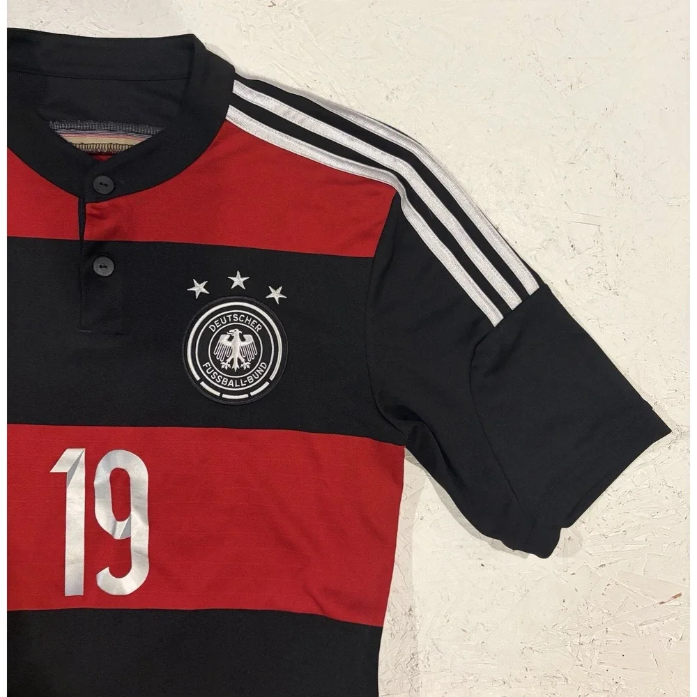 2014 2015 Germany Away Jersey #19 Gotze Adidas G74520 World Cup Soccer Mens S